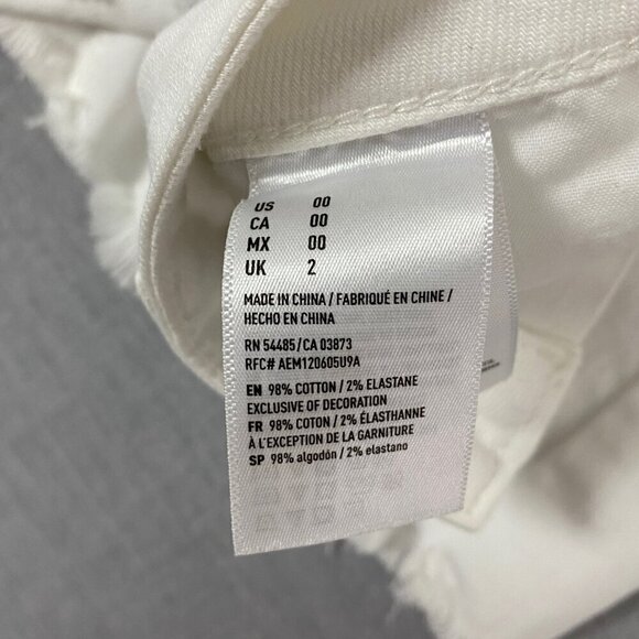 American Eagle Jean Skirt Distressed White Denim Mini Size 00 - Picture 7 of 10